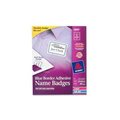 Avery Avery® Adhesive Name Badge Labels, 2-1/3" x 3-3/8", Blue Border, 400/Box 5895